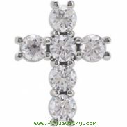 14kt White Complete with Stone 1 1/4 CTW Diamond Cross Pendant