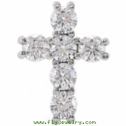 14kt White Complete with Stone 1/2 CTW Diamond Cross Pendant