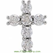 14kt White Complete with Stone 1/3 CTW Diamond Cross Pendant