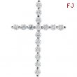 14kt White Complete with Stone 1.50 CT TW Diamond Cross Pendant