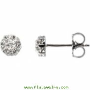 14kt White Complete with Stone Diamond 02.70 mm Pair Polished 3/8 CTW Diamond Earrings