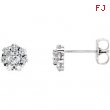 14kt White Complete with Stone Diamond 03.20 mm Pair Polished 3/4 CTW Diamond Earrings