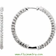 14kt White COMPLETE WITH STONES PAIR 1 CT TW Polished NONE