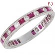 14kt White COMPLETE WITH STONES RUBY AND DIAMOND Polished NONE