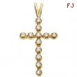 14kt White Cross Pendant with Diamond