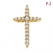 14kt White Cross Pendant with Diamond