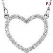 14kt White Diamond 14.45X16.55 mm 1/4 CTW Diamond Heart Necklace