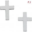 14kt White Earrings Complete No Setting 07.00X05.00 mm Pair Polished Cross Earring with Backs