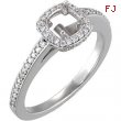 14kt White Engagement Ring Semi-Mount with Head 08.20 mm Polished 3/8 CTW Semi-Mount Engagement Ring