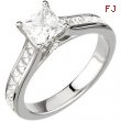 14kt White Engagement Semi-Mount with Head SI2-SI3 Square 06.50X06.50 MM Polished 7/8CTW ENG RING