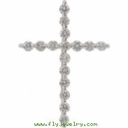 14kt White Mounting .33 CT TW Cross Pendant Mounting