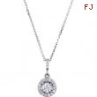 14kt White Necklace Complete with Stone 04.50 mm Polished 1/2 CTW Diamond Necklace