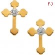 14kt White NONE .01CTW Diamond Cross Earring