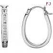 14kt White PAIR 1 CT TW Polished DIAMOND HOOP EARRING