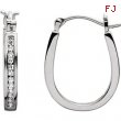 14kt White PAIR 1/2 CT TW Polished DIAMOND HOOP EARRING