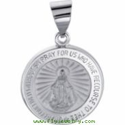 14kt White PENDANT COMPLETE NO SETTING 15.00 MM Polished NONE
