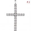 14kt White Pendant Complete with Stone 1 1/2 02.90 MM Polished DIAMOND CROSS PENDANT