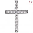 14kt White Pendant Complete with Stone NONE 01.70 AND 02.50 MM Polished DIA CROSS PENDANT