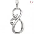 14kt White Polished Metal Fashion Pendant