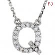 14kt White Q Diamond 0.166666666666667 1/6CTW Diamond Necklace