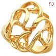 14kt White RING Polished METAL FASHION RING