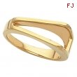 14kt White RING Polished METAL FASHION RING