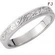 14kt White SIZE 05.00 Polished HAND ENGRAVED BAND