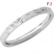 14kt White SIZE 05.00 Polished HAND ENGRAVED BAND