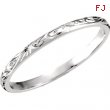 14kt White SIZE 05.00 Polished HAND ENGRAVED BAND