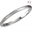 14kt White SIZE 07.00 Polished HAND ENGRAVED BAND