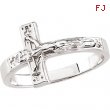 14kt White SIZE 07.00/LADIES Polished CRUCIFIX CHASTITY RING W/BOX