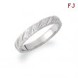 14kt White SIZE 09.00 Polished HAND ENGRAVED BAND