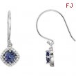 14kt White Tanzanite 1/5CTW 05.00 mm Tanzanite and 1/5CTW Diamond Earrings