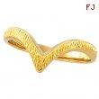 14kt White V SHAPED SHANK W/GROOVE Polished METAL FASHION RING