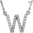 14kt White W Diamond 0.166666666666667 1/6CTW Diamond Necklace