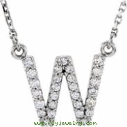 14kt White W Diamond 0.166666666666667 1/6CTW Diamond Necklace