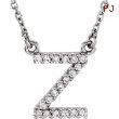 14kt White Z Diamond 0.1 1/10CTW Diamond Necklace