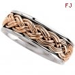 14kt White/Rose 10 Hand Woven Band