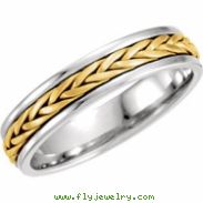 14kt White/Yellow 8 05.00 mm Hand Woven Band