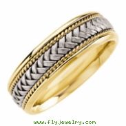 14kt White/Yellow SIZE 09.00 Polished TT COMFORT FIT BAND