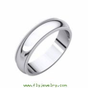 14kt X1 White 05.00 mm Comfort Fit Milgrain Band