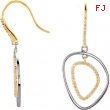 14kt Yellow & Sterling Silver COMPLETE WITH STONES PAIR 3/8 CT TW Polished NONE