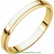 14kt Yellow 02.50 mm Flat Edge Band