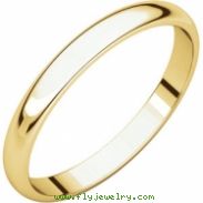 14kt Yellow 02.50 mm Light Half Round Band