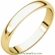 14kt Yellow 03.00 mm Light Half Round Band