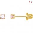 14kt Yellow 03.00 MM Polished INVERNESS PINK CUBIC ZIRCONIA