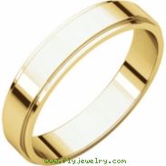 14kt Yellow 04.00 mm Flat Edge Band