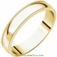 14kt Yellow 04.00 mm Light Milgrain Band