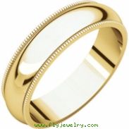 14kt Yellow 05.00 mm Comfort Fit Milgrain Band