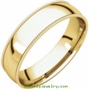 14kt Yellow 05.00 mm Light Comfort Fit Milgrain Band